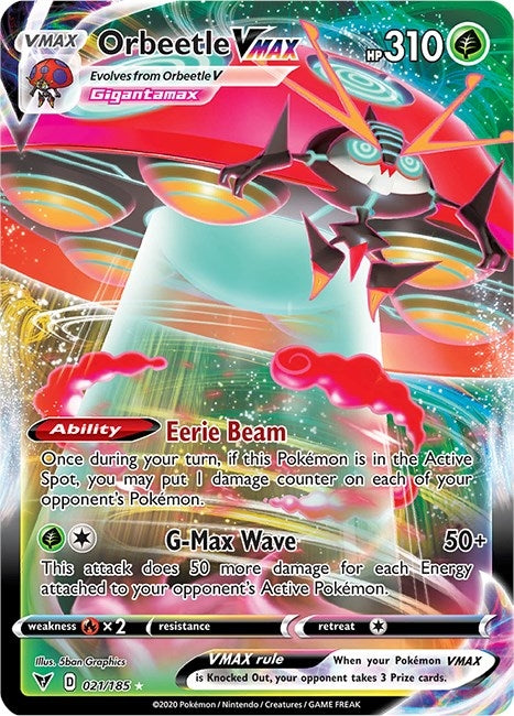 Image for Orbeetle VMAX (021/185) (Holofoil) [SWSH04: Vivid Voltage] - Pokemon