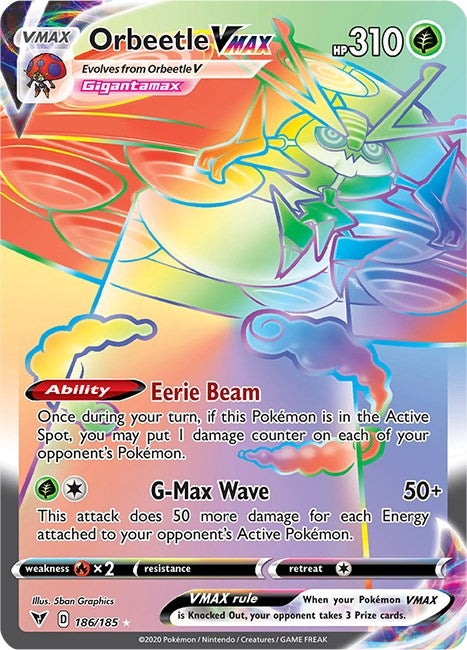 Image for Orbeetle VMAX (Secret) (186/185) (Holofoil) [SWSH04: Vivid Voltage] - Pokemon
