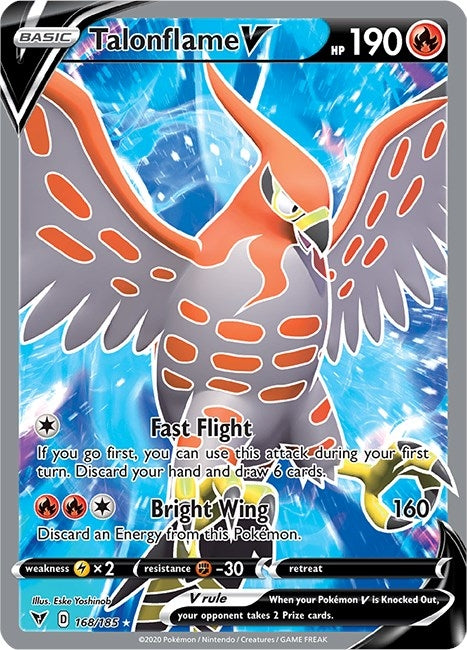 Image for Talonflame V (Full Art) (168/185) (Holofoil) [SWSH04: Vivid Voltage] - Pokemon