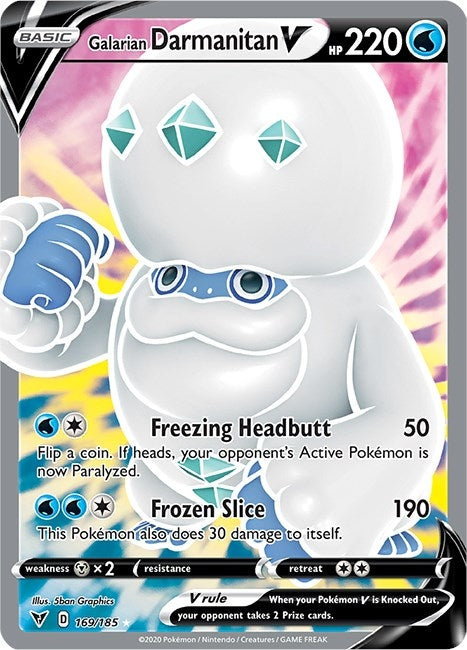 Image for Galarian Darmanitan V (Full Art) (169/185) (Holofoil) [SWSH04: Vivid Voltage] - Pokemon