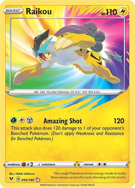Image for Raikou (050/185) (Holofoil) [SWSH04: Vivid Voltage] - Pokemon