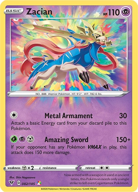 Image for Zacian (082/185) (Holofoil) [SWSH04: Vivid Voltage] - Pokemon