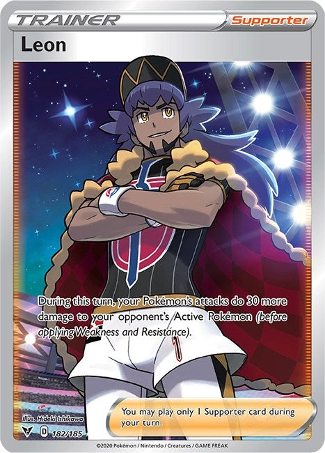 Image for Leon (Full Art) (182/185) (Holofoil) [SWSH04: Vivid Voltage] - Pokemon
