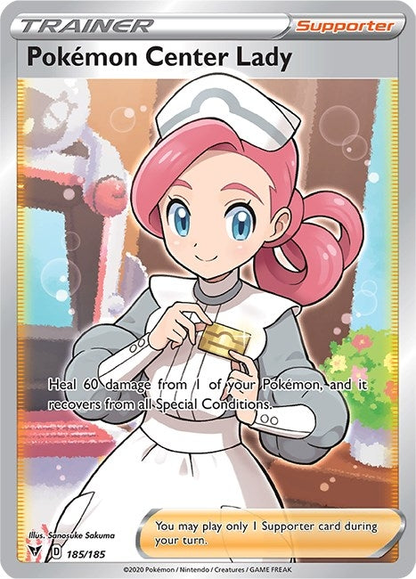 Image for Pokemon Center Lady (Full Art) (185/185) (Holofoil) [SWSH04: Vivid Voltage] - Pokemon