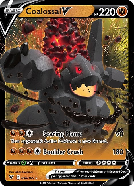 Image for Coalossal V (098/185) (Holofoil) [SWSH04: Vivid Voltage] - Pokemon