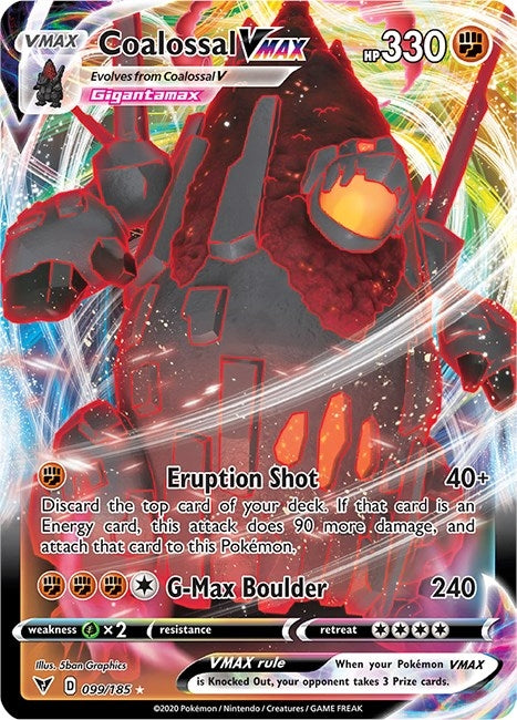 Image for Coalossal VMAX (099/185) (Holofoil) [SWSH04: Vivid Voltage] - Pokemon