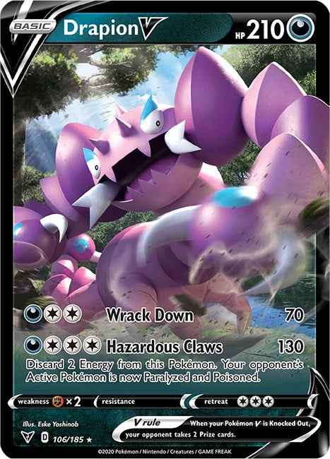 Image for Drapion V (106/185) (Holofoil) [SWSH04: Vivid Voltage] - Pokemon