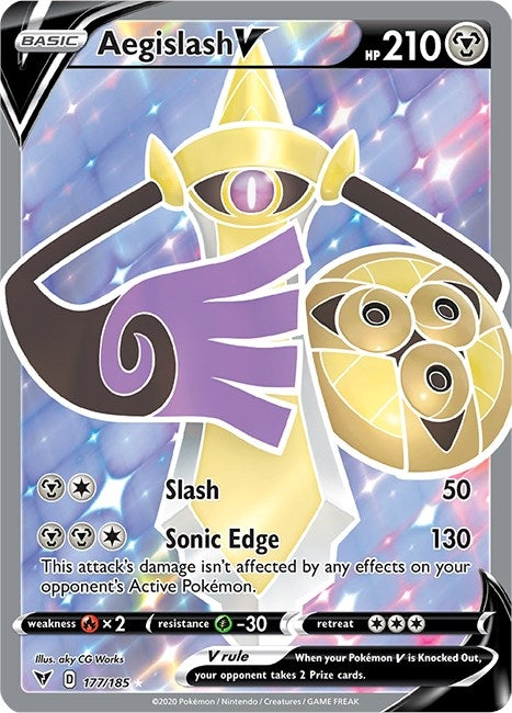 Image for Aegislash V (Full Art) (177/185) (Holofoil) [SWSH04: Vivid Voltage] - Pokemon