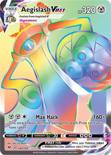 Image for Aegislash VMAX (Secret) (190/185) (Holofoil) [SWSH04: Vivid Voltage] - Pokemon
