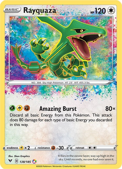 Image for Rayquaza (138/185) (Holofoil) [SWSH04: Vivid Voltage] - Pokemon