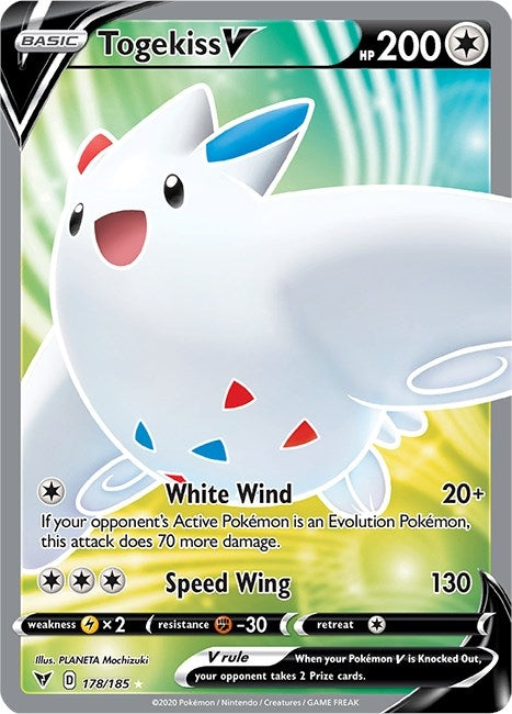 Image for Togekiss V (Full Art) (178/185) (Holofoil) [SWSH04: Vivid Voltage] - Pokemon