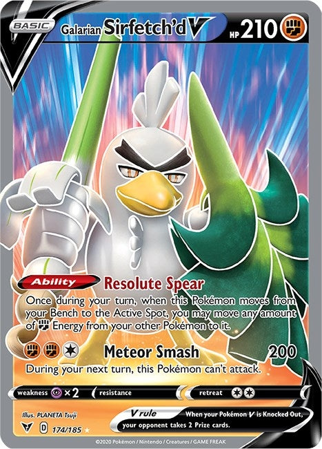 Image for Galarian Sirfetch'd V (Full Art) (174/185) (Holofoil) [SWSH04: Vivid Voltage] - Pokemon