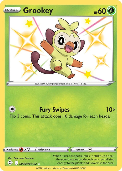Image for Grookey (SV004/SV122) (Holofoil) [Shining Fates: Shiny Vault] - Pokemon