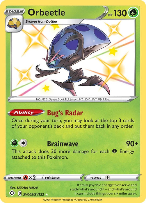 Image for Orbeetle (SV009/SV122) (Holofoil) [Shining Fates: Shiny Vault] - Pokemon