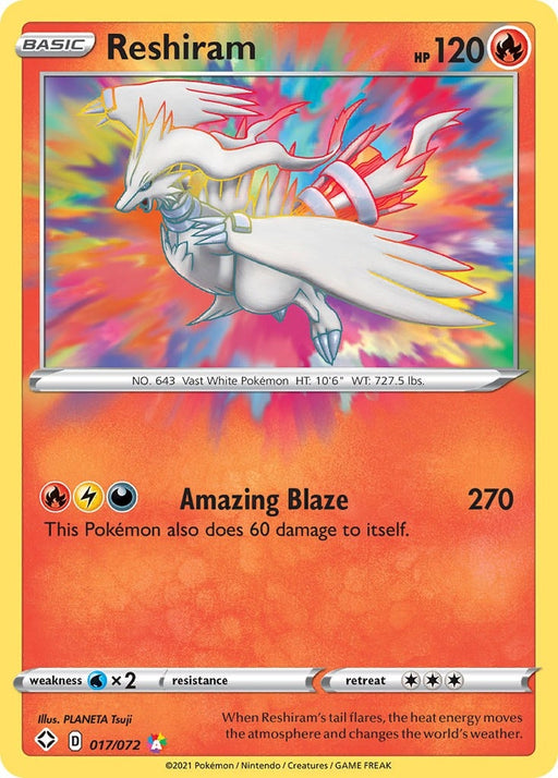Image for Reshiram (017/072) (Holofoil) [Shining Fates] - Pokemon