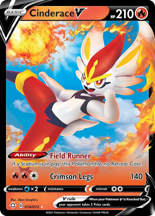 Image for Cinderace V (018/072) (Holofoil) [Shining Fates] - Pokemon
