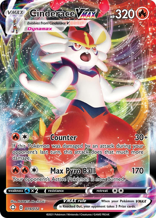 Image for Cinderace VMAX (019/072) (Holofoil) [Shining Fates] - Pokemon