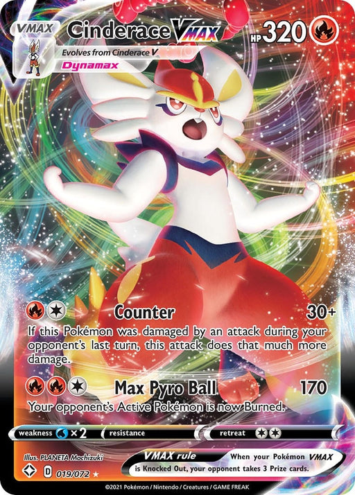 Image for Cinderace VMAX (019/072) (Holofoil) [Shining Fates] - Pokemon