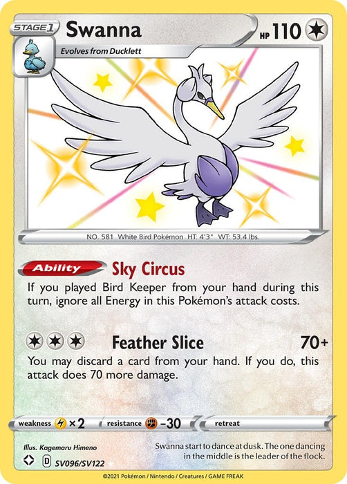Image for Swanna (SV096/SV122) (Holofoil) [Shining Fates: Shiny Vault] - Pokemon