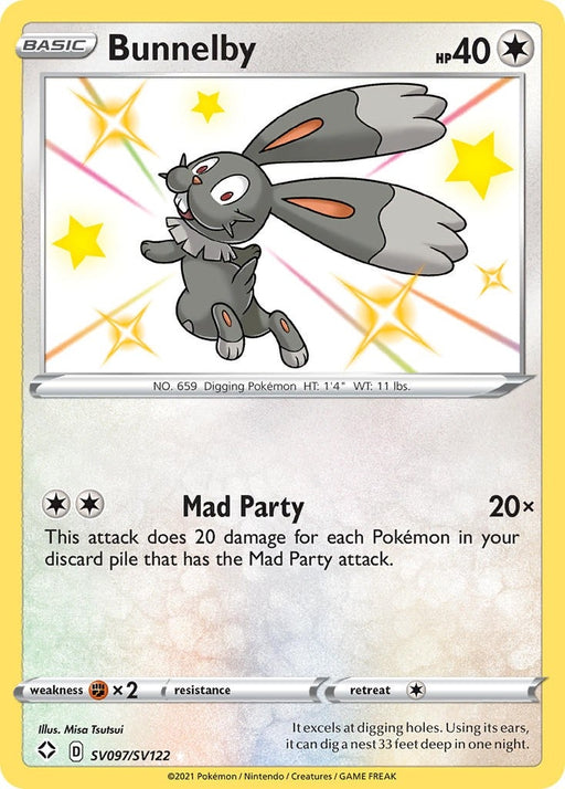 Image for Bunnelby (SV097/SV122) (Holofoil) [Shining Fates: Shiny Vault] - Pokemon