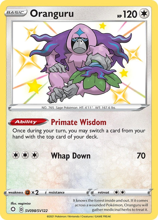 Image for Oranguru (SV098/SV122) (Holofoil) [Shining Fates: Shiny Vault] - Pokemon