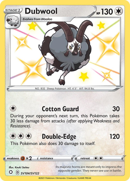 Image for Dubwool (SV104/SV122) (Holofoil) [Shining Fates: Shiny Vault] - Pokemon