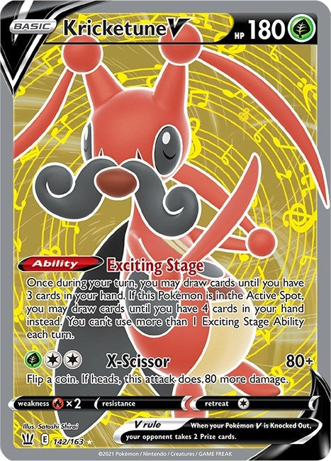 Image for Kricketune V (Full Art) (142/163) (Holofoil) [SWSH05: Battle Styles] - Pokemon