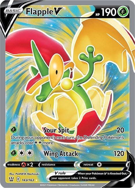 Image for Flapple V (Full Art) (143/163) (Holofoil) [SWSH05: Battle Styles] - Pokemon