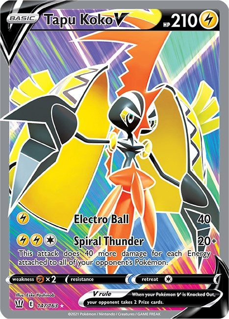 Image for Tapu Koko V (Full Art) (147/163) (Holofoil) [SWSH05: Battle Styles] - Pokemon