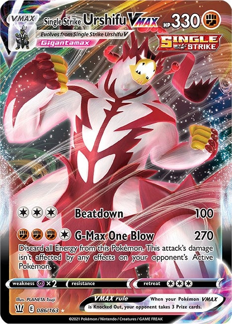 Image for Single Strike Urshifu VMAX (086/163) (Holofoil) [SWSH05: Battle Styles] - Pokemon