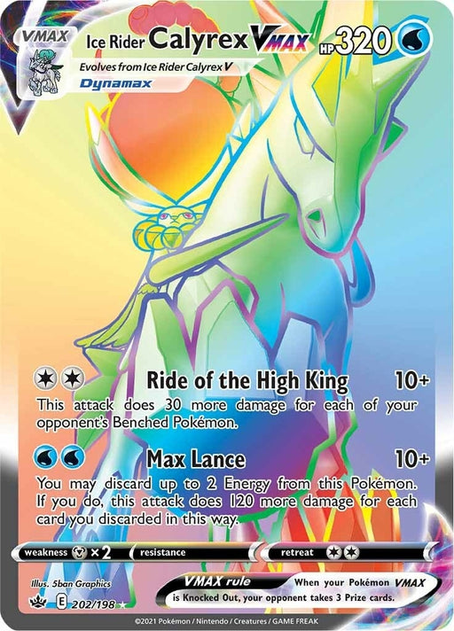 Image for Ice Rider Calyrex VMAX (Secret) (202/198) (Holofoil) [SWSH06: Chilling Reign] - Pokemon