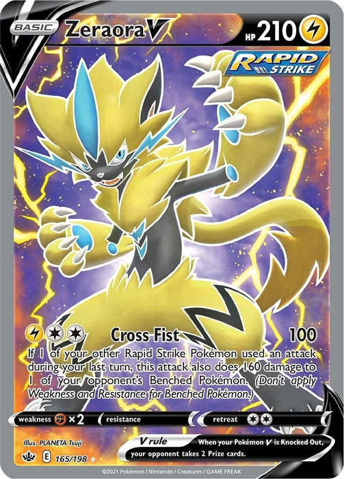 Image for Zeraora V (Full Art) (165/198) (Holofoil) [SWSH06: Chilling Reign] - Pokemon