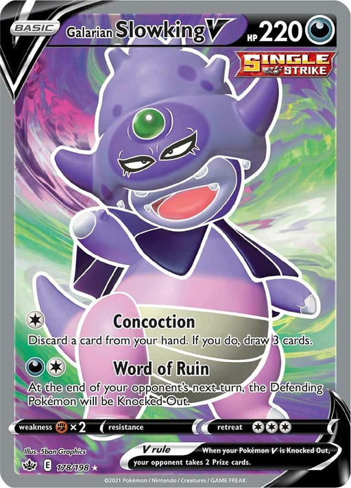 Image for Galarian Slowking V (Full Art) (178/198) (Holofoil) [SWSH06: Chilling Reign] - Pokemon