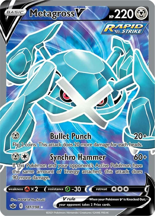 Image for Metagross V (Full Art) (181/198) (Holofoil) [SWSH06: Chilling Reign] - Pokemon