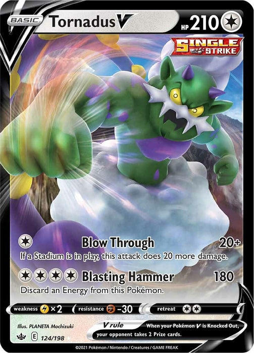 Image for Tornadus V (124/198) (Holofoil) [SWSH06: Chilling Reign] - Pokemon