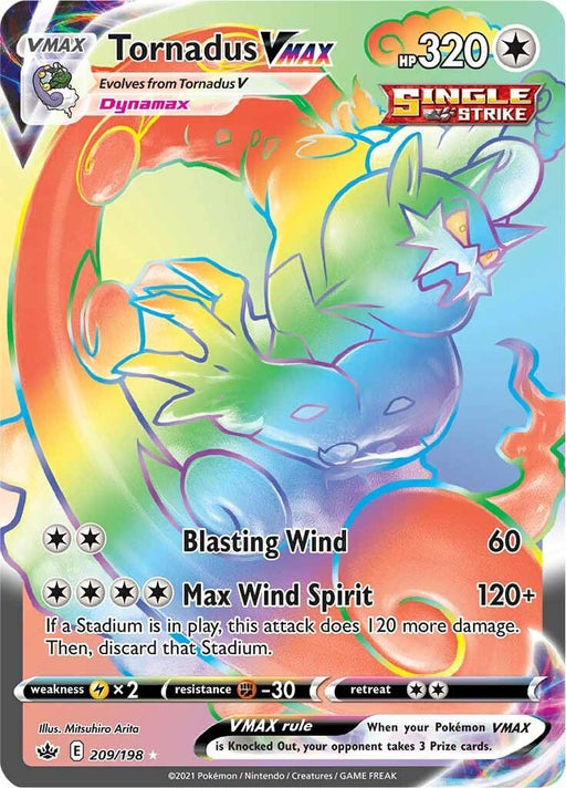 Image for Tornadus VMAX (Secret) (209/198) (Holofoil) [SWSH06: Chilling Reign] - Pokemon