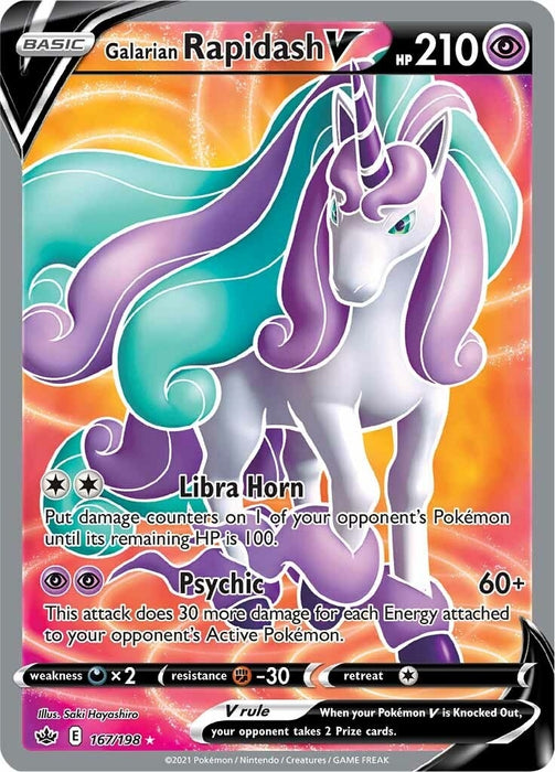 Image for Galarian Rapidash V (Full Art) (167/198) (Holofoil) [SWSH06: Chilling Reign] - Pokemon