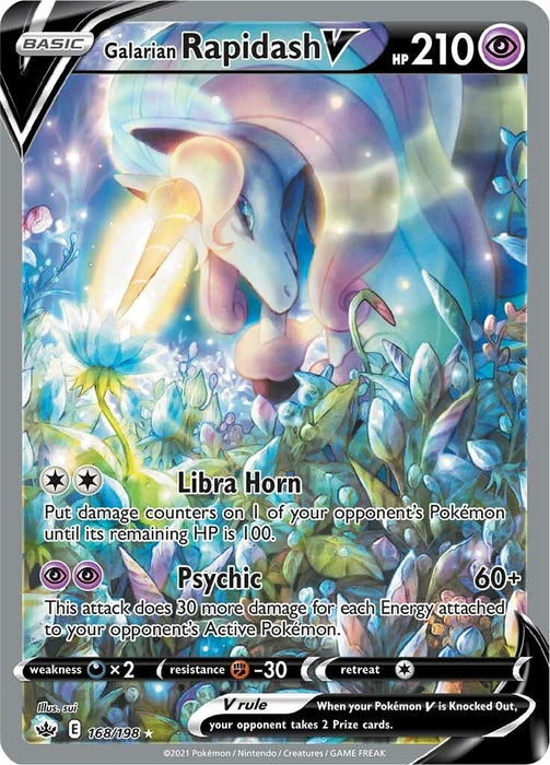 Image for Galarian Rapidash V (Alternate Full Art) (168/198) (Holofoil) [SWSH06: Chilling Reign] - Pokemon
