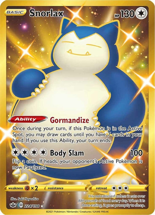 Image for Snorlax (Secret) (224/198) (Holofoil) [SWSH06: Chilling Reign] - Pokemon