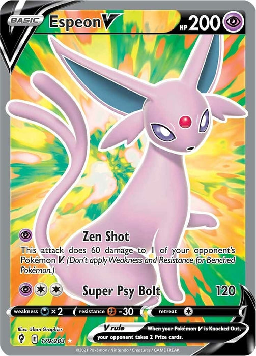 Image for Espeon V (Full Art) (179/203) (Holofoil) [SWSH07: Evolving Skies] - Pokemon