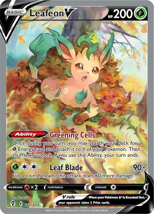 Image for Leafeon V (Alternate Full Art) (167/203) (Holofoil) [SWSH07: Evolving Skies] - Pokemon