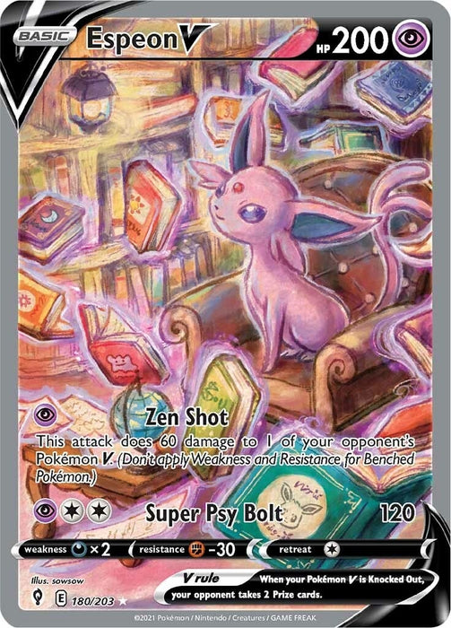 Image for Espeon V (Alternate Full Art) (180/203) (Holofoil) [SWSH07: Evolving Skies] - Pokemon
