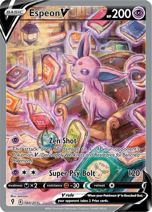 Image for Espeon V (Alternate Full Art) (180/203) (Holofoil) [SWSH07: Evolving Skies] - Pokemon