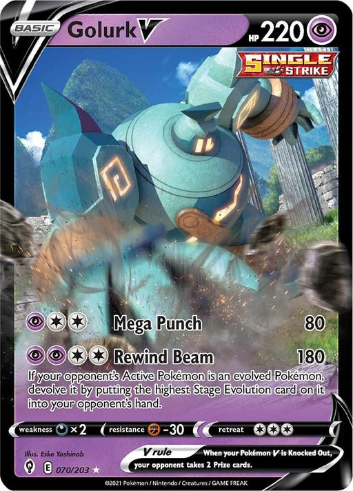 Image for Golurk V (070/203) (Holofoil) [SWSH07: Evolving Skies] - Pokemon