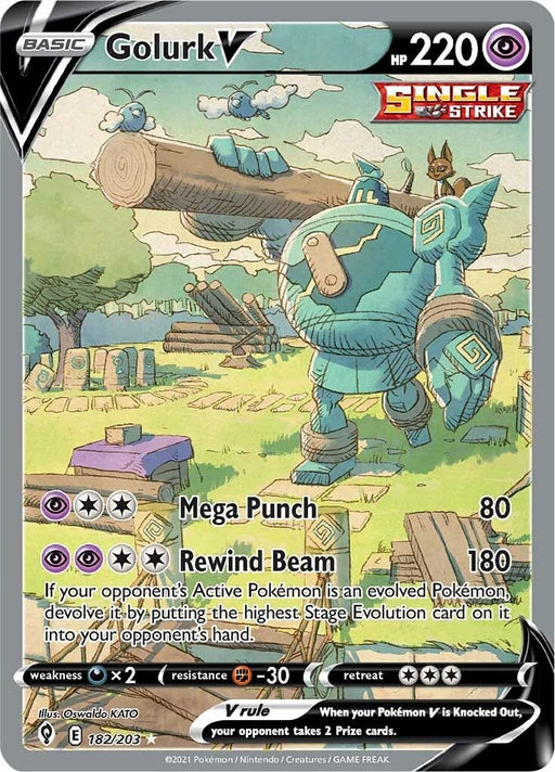 Image for Golurk V (Alternate Full Art) (182/203) (Holofoil) [SWSH07: Evolving Skies] - Pokemon