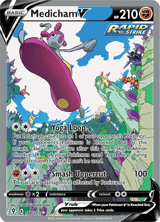 Image for Medicham V (Alternate Full Art) (186/203) (Holofoil) [SWSH07: Evolving Skies] - Pokemon