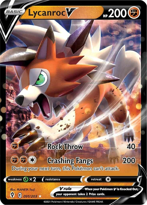 Image for Lycanroc V (091/203) (Holofoil) [SWSH07: Evolving Skies] - Pokemon