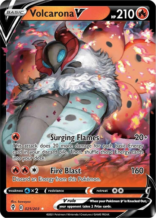 Image for Volcarona V (021/203) (Holofoil) [SWSH07: Evolving Skies] - Pokemon
