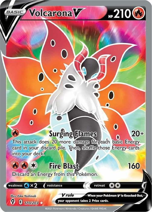Image for Volcarona V (Full Art) (170/203) (Holofoil) [SWSH07: Evolving Skies] - Pokemon
