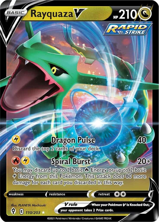 Image for Rayquaza V (110/203) (Holofoil) [SWSH07: Evolving Skies] - Pokemon